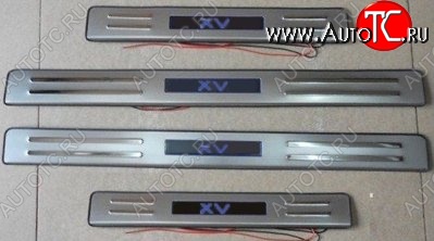 5 949 р. Накладки на порожки автомобиля СТ Subaru XV GP/G33 дорестайлинг (2012-2016)  с доставкой в г. Керчь