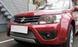1 539 р. Сетка на бампер Russtal (хром) Suzuki Grand Vitara JT 3 двери 2-ой рестайлинг (2012-2016)  с доставкой в г. Керчь. Увеличить фотографию 3