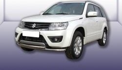 Двойная защита переднего бампера из труб диаметрами по 57 мм Slitkoff Suzuki Grand Vitara  JT (2012-2016) 3 двери 2-ой рестайлинг