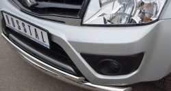 17 999 р. Защита переднего бампера (2 трубыØ63 и 42 мм, нержавейка) SLITKOFF  Suzuki Grand Vitara  JT (2012-2016) 3 двери 2-ой рестайлинг  с доставкой в г. Керчь. Увеличить фотографию 4