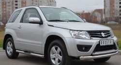 18 999 р. Защита переднего бампера (2 трубыØ76 и 42 мм, нержавейка) SLITKOFF  Suzuki Grand Vitara  JT (2012-2016) 3 двери 2-ой рестайлинг  с доставкой в г. Керчь. Увеличить фотографию 2