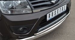 18 399 р. Защита переднего бампера (2 трубыØ76 и 42 мм, нержавейка) SLITKOFF  Suzuki Grand Vitara  JT 5 дверей (2012-2016) 2-ой рестайлинг  с доставкой в г. Керчь. Увеличить фотографию 2