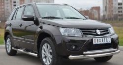 18 399 р. Защита переднего бампера (2 трубыØ76 и 42 мм, нержавейка) SLITKOFF  Suzuki Grand Vitara  JT 5 дверей (2012-2016) 2-ой рестайлинг  с доставкой в г. Керчь. Увеличить фотографию 4