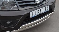 16 999 р. Защита переднего бампера (2 трубыØ75х42 мм, нержавейка) Russtal Suzuki Grand Vitara JT 5 дверей 2-ой рестайлинг (2012-2016)  с доставкой в г. Керчь. Увеличить фотографию 2