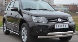 16 999 р. Защита переднего бампера (2 трубыØ75х42 мм, нержавейка) Russtal Suzuki Grand Vitara JT 5 дверей 2-ой рестайлинг (2012-2016)  с доставкой в г. Керчь. Увеличить фотографию 4