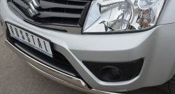 16 849 р. Защита переднего бампера (2 трубыØ75х42 мм, нержавейка) Russtal Suzuki Grand Vitara JT 3 двери 2-ой рестайлинг (2012-2016)  с доставкой в г. Керчь. Увеличить фотографию 3