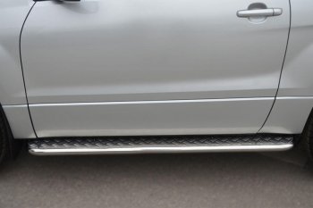 22 999 р. Широкая защита порогов с трубой диаметром 42 мм 3 дв. SLITKOFF v2 Suzuki Grand Vitara JT 3 двери 2-ой рестайлинг (2012-2016)  с доставкой в г. Керчь. Увеличить фотографию 2