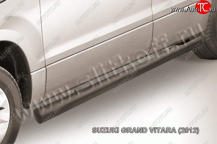 10 599 р. Защита порогов Slitkoff  Suzuki Grand Vitara  JT 5 дверей (2012-2016) 2-ой рестайлинг (Цвет: серебристый)  с доставкой в г. Керчь