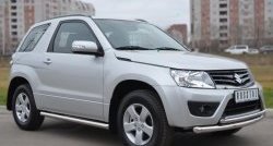 69 999 р. Защита порогов из круглой трубы диаметром 63 мм (3 дв.) Russtal Suzuki Grand Vitara JT 3 двери 2-ой рестайлинг (2012-2016) (Защита порогов с со скосами на торцах (вариант 1))  с доставкой в г. Керчь. Увеличить фотографию 3