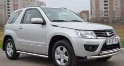 69 999 р. Защита порогов из круглой трубы диаметром 63 мм (3 дв.) Russtal Suzuki Grand Vitara JT 3 двери 2-ой рестайлинг (2012-2016) (Защита порогов с со скосами на торцах (вариант 1))  с доставкой в г. Керчь. Увеличить фотографию 9