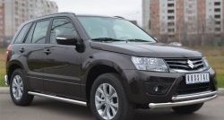 70 999 р. Защита порогов из круглой трубы диаметром 63 мм (5 дв.) Russtal Suzuki Grand Vitara JT 5 дверей 2-ой рестайлинг (2012-2016) (Защита порогов с со скосами на торцах (вариант 1))  с доставкой в г. Керчь. Увеличить фотографию 8