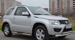 83 999 р. Защита порогов с пластиковыми вставками для ног из круглой трубы диаметром 76 мм (3 дв.) Russtal Suzuki Grand Vitara JT 3 двери 2-ой рестайлинг (2012-2016) (Защита порогов с со скосами на торцах (вариант 1))  с доставкой в г. Керчь. Увеличить фотографию 3