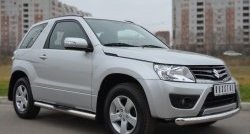 83 999 р. Защита порогов с пластиковыми вставками для ног из круглой трубы диаметром 76 мм (3 дв.) Russtal Suzuki Grand Vitara JT 3 двери 2-ой рестайлинг (2012-2016) (Защита порогов с со скосами на торцах (вариант 1))  с доставкой в г. Керчь. Увеличить фотографию 5