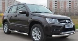 83 999 р. Защита порогов с пластиковыми вставками для ног из круглой трубы диаметром 76 мм (5 дв.) Russtal Suzuki Grand Vitara JT 5 дверей 2-ой рестайлинг (2012-2016) (Защита порогов с со скосами на торцах (вариант 1))  с доставкой в г. Керчь. Увеличить фотографию 8