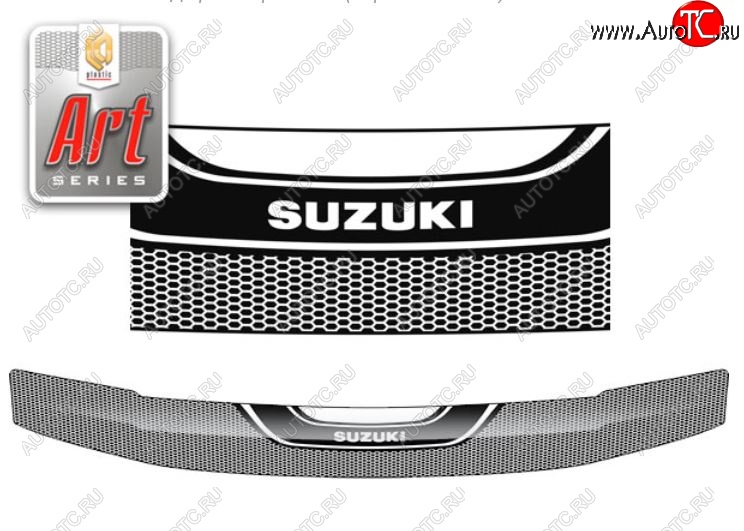 2 199 р. Дефлектор капота CA-Plastiс  Suzuki Escudo ( 5,  3) (2006-2012) дв. дорестайлинг, дорестайлинг, 1-ый рестайлинг (Серия Art белая)  с доставкой в г. Керчь