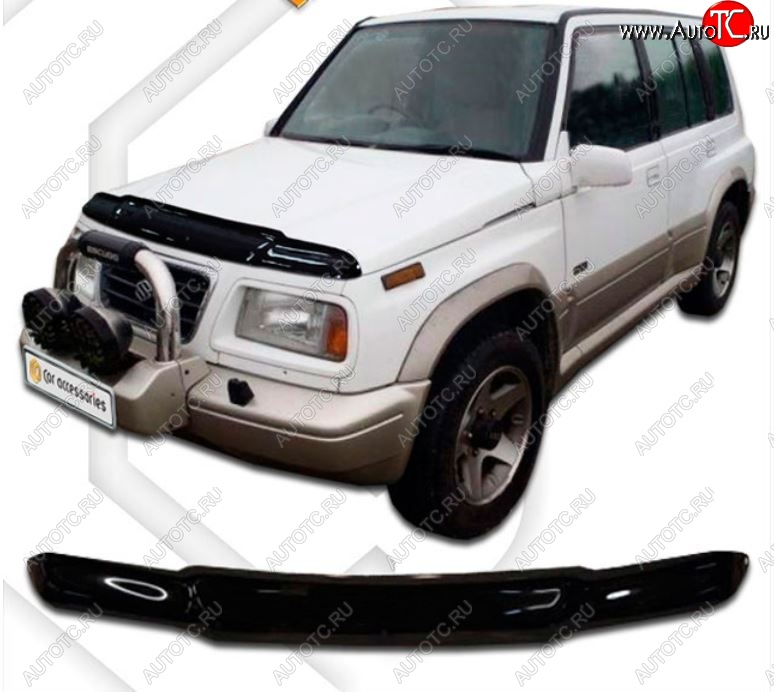 1 999 р. Дефлектор капота (2 л и более) CA-Plastic Suzuki Escudo 1 рестайлинг (1994-1997) (Classic черный, Без надписи)  с доставкой в г. Керчь