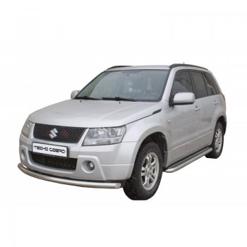 Защита переднего бампера ТехноСфера (Техно Сфера) (нержавейка, d63.5 mm) Suzuki Grand Vitara ( JT 5 дверей,  JT 3 двери) (2005-2008) дорестайлинг