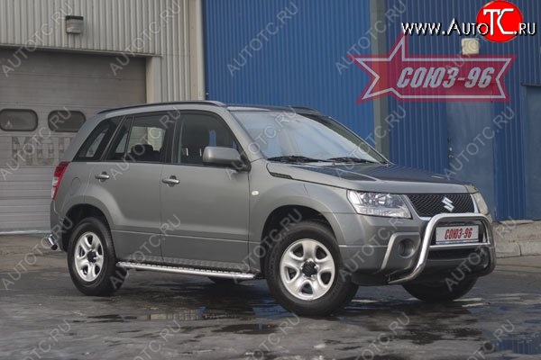 8 774 р. Защита переднего бампера Souz-96 (d60) Suzuki Grand Vitara JT 5 дверей дорестайлинг (2005-2008)  с доставкой в г. Керчь