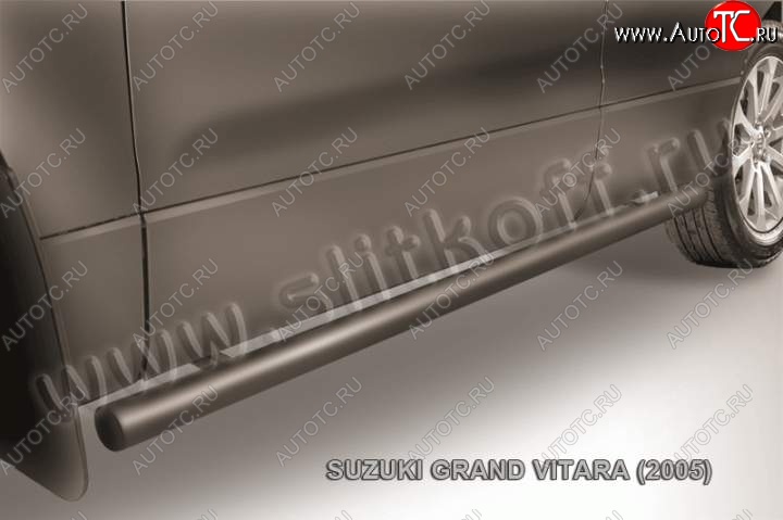 9 899 р. Защита порогов Slitkoff  Suzuki Grand Vitara  JT 5 дверей (2008-2012) 1-ый рестайлинг (Цвет: серебристый)  с доставкой в г. Керчь