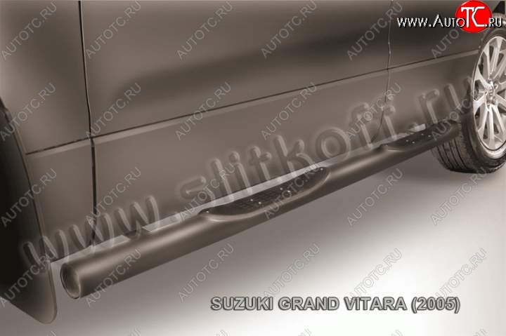 12 399 р. Защита порогов Slitkoff  Suzuki Grand Vitara ( JT 5 дверей,  JT 3 двери) (2005-2008) дорестайлинг (Цвет: серебристый)  с доставкой в г. Керчь