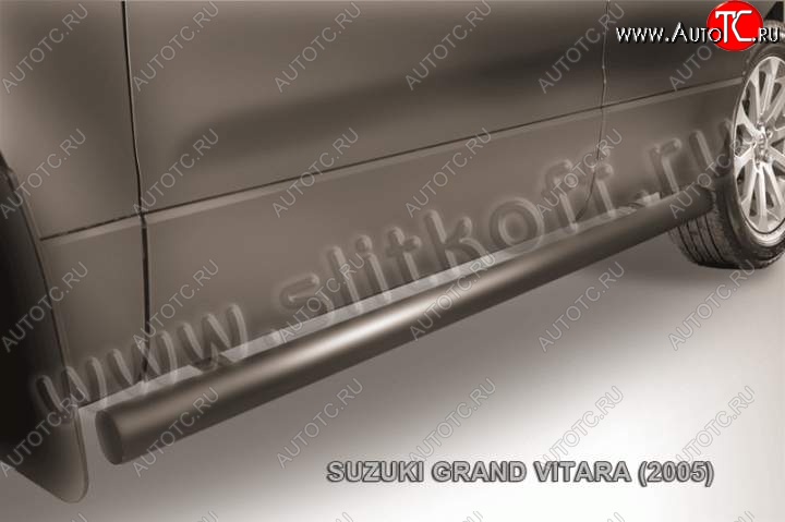10 599 р. Защита порогов Slitkoff  Suzuki Grand Vitara  JT 5 дверей (2008-2012) 1-ый рестайлинг (Цвет: серебристый)  с доставкой в г. Керчь