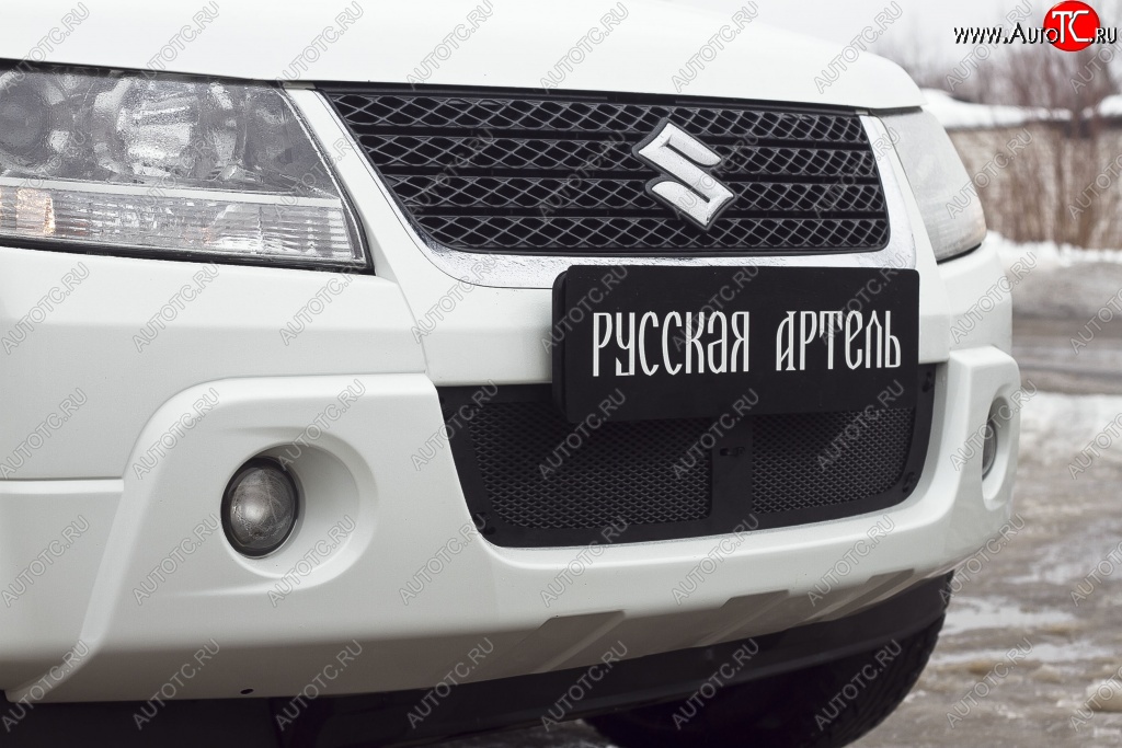 1 949 р. Защитная сетка решетки переднего бампера РА  Suzuki Grand Vitara ( JT 3 двери,  JT 5 дверей) (2008-2012) 1-ый рестайлинг  с доставкой в г. Керчь