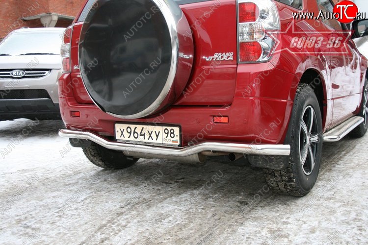 8 504 р. Защита заднего бампера Souz-96 (d60) Suzuki Grand Vitara JT 3 двери дорестайлинг (2005-2008)  с доставкой в г. Керчь