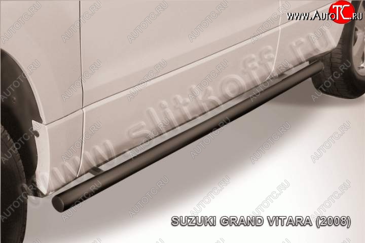 10 599 р. Защита порогов Slitkoff  Suzuki Grand Vitara  JT 5 дверей (2005-2008) дорестайлинг (Цвет: серебристый)  с доставкой в г. Керчь