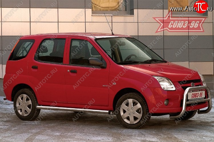 9 746 р. Защита порогов для установки с пластиковым порогом Souz-96 (d60) Suzuki Ignis (2003-2008)  с доставкой в г. Керчь