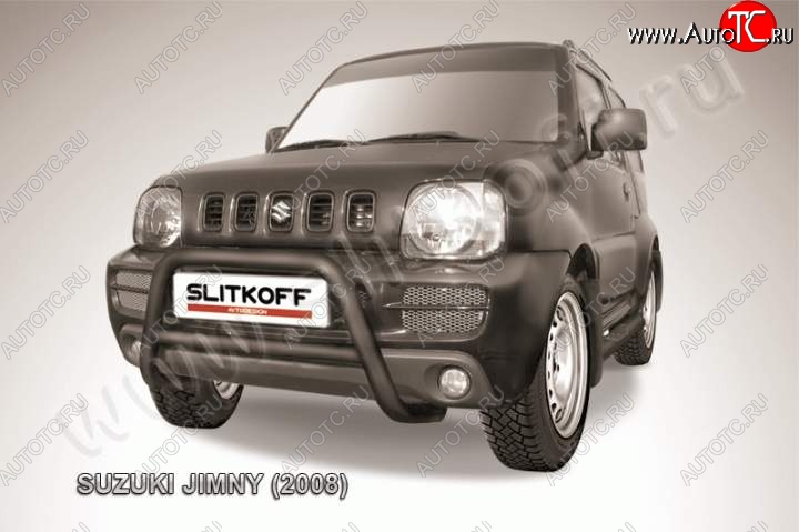 16 899 р. Кенгурятник d57 низкий  Suzuki Jimny  JB23/JB43 (2002-2012) 1-ый рестайлинг (Цвет: серебристый)  с доставкой в г. Керчь