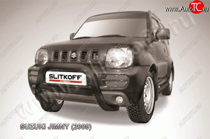23 599 р. Кенгурятник d76 низкий  Suzuki Jimny  JB23/JB43 (2002-2012) 1-ый рестайлинг (Цвет: серебристый)  с доставкой в г. Керчь
