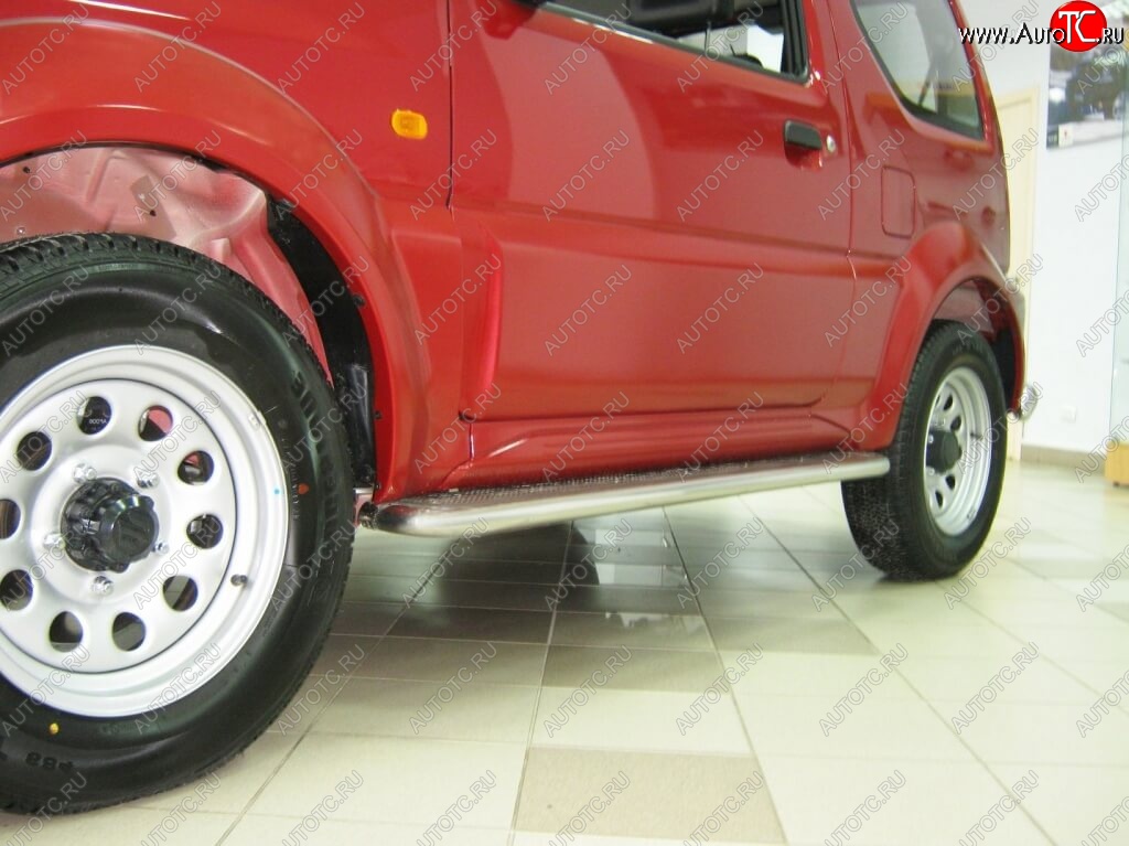 22 999 р. Широкая защита порогов с трубой диаметром 42 мм SLITKOFF v2 Suzuki Jimny JB23/JB43 1-ый рестайлинг (2002-2012)  с доставкой в г. Керчь