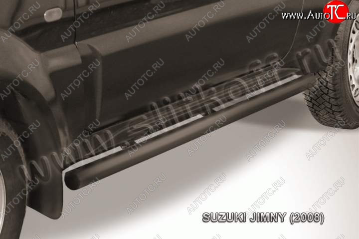 9 899 р. Защита порогов Slitkoff  Suzuki Jimny  JB23/JB43 (2002-2012) 1-ый рестайлинг (Цвет: серебристый)  с доставкой в г. Керчь