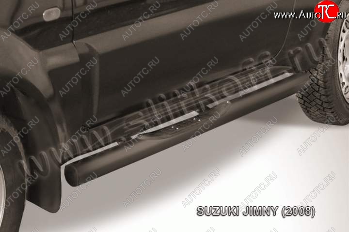 11 349 р. Защита порогов Slitkoff  Suzuki Jimny  JB23/JB43 (2002-2012) 1-ый рестайлинг (Цвет: серебристый)  с доставкой в г. Керчь