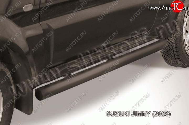 10 599 р. Защита порогов Slitkoff  Suzuki Jimny  JB23/JB43 (2002-2012) 1-ый рестайлинг (Цвет: серебристый)  с доставкой в г. Керчь