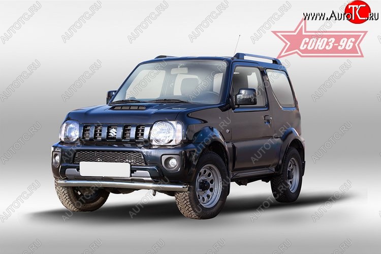 9 494 р. Защита переднего бампера одинарная Souz-96 (d60). Suzuki Jimny JB23/JB43 2-ой рестайлинг (2012-2018)  с доставкой в г. Керчь