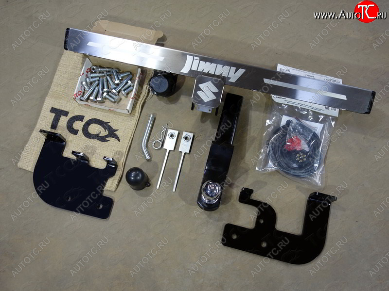 20 749 р. Фаркоп (тягово-сцепное устройство) TCC (с надписью)  Suzuki Jimny  JB23/JB43 (2012-2018) 2-ой рестайлинг (Оцинкованный, шар E - нержавейка)  с доставкой в г. Керчь