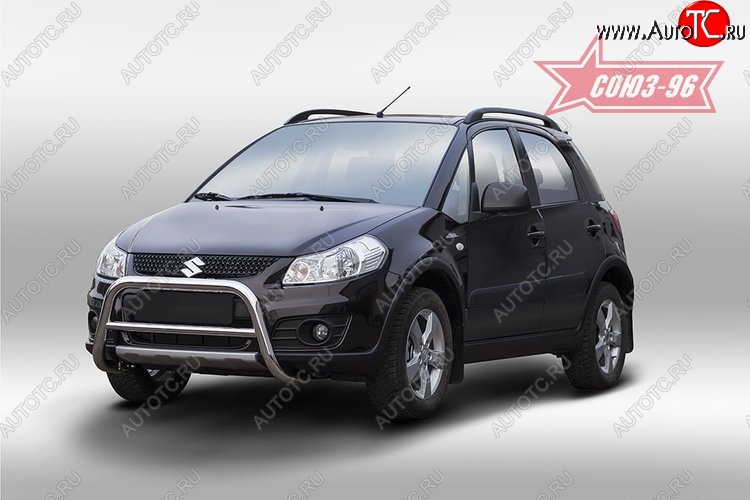9 809 р. Защита переднего бампера Souz-96 (d60) Suzuki SX4 JYB, JYA хэтчбэк дорестайлинг (2013-2016)  с доставкой в г. Керчь
