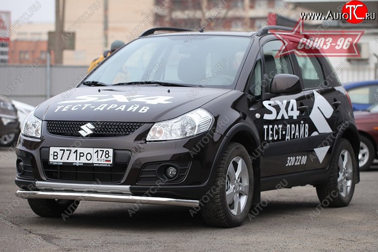 9 404 р. Защита переднего бампера одинарная Souz-96 (d60). Suzuki SX4 JYB, JYA хэтчбэк дорестайлинг (2013-2016)  с доставкой в г. Керчь
