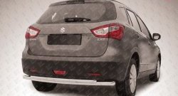 Двойная защита заднего бампера из двух труб диаметром 57 и 42 мм Slitkoff Suzuki SX4  JYB, JYA (2013-2016) хэтчбэк дорестайлинг