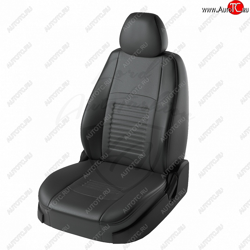 9 449 р. Чехлы для сидений Lord Autofashion Турин (экокожа) Suzuki SX4 JYB, JYA хэтчбэк дорестайлинг (2013-2016) (Черный, вставка черная)  с доставкой в г. Керчь