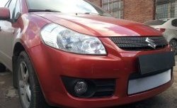 1 539 р. Сетка на бампер (хетчбек) Russtal (хром) Suzuki SX4 GYA,GYB  рестайлинг, хэтчбэк (2010-2016)  с доставкой в г. Керчь. Увеличить фотографию 2
