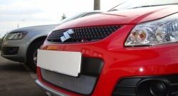 1 539 р. Сетка на бампер хетчбек (рестайлинг) Russtal (хром) Suzuki SX4 GYA,GYB  рестайлинг, хэтчбэк (2010-2016)  с доставкой в г. Керчь. Увеличить фотографию 2