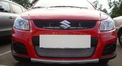 1 539 р. Сетка на бампер хетчбек (рестайлинг) Russtal (хром) Suzuki SX4 GYA,GYB  рестайлинг, хэтчбэк (2010-2016)  с доставкой в г. Керчь. Увеличить фотографию 3