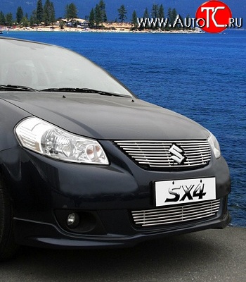 4 499 р. Декоративная вставка решетки радиатора Novline Suzuki SX4 GYA,GYB  рестайлинг, хэтчбэк (2010-2016)  с доставкой в г. Керчь