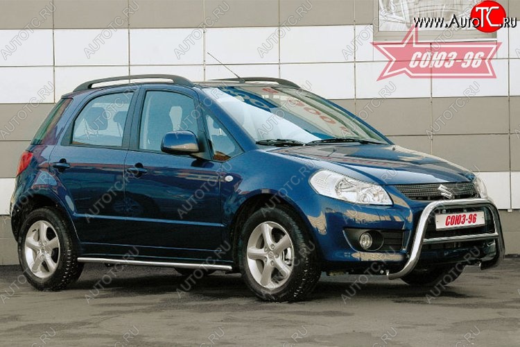 9 746 р. Защита порогов Souz-96 (d42) Suzuki SX4 GYA,GYB  рестайлинг, хэтчбэк (2010-2016)  с доставкой в г. Керчь