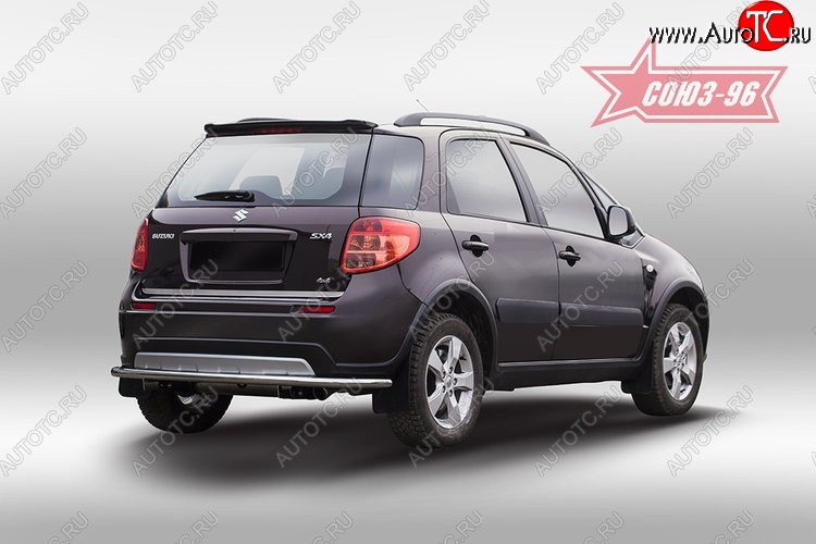 7 919 р. Защита заднего бампера Souz-96 (d42) Suzuki SX4 GYA,GYB  рестайлинг, хэтчбэк (2010-2016)  с доставкой в г. Керчь