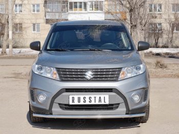 14 799 р. Одинарная защита переднего бампера диаметром 42 мм SLITKOFF  Suzuki Vitara  LY (2015-2019) дорестайлинг  с доставкой в г. Керчь. Увеличить фотографию 2
