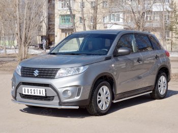 14 799 р. Одинарная защита переднего бампера диаметром 42 мм SLITKOFF  Suzuki Vitara  LY (2015-2019) дорестайлинг  с доставкой в г. Керчь. Увеличить фотографию 4