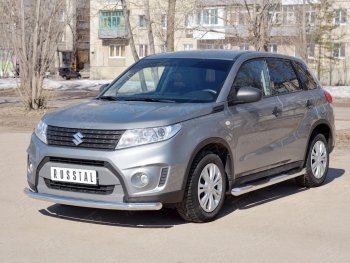15 499 р. Одинарная защита переднего бампера диаметром 63 мм SLITKOFF  Suzuki Vitara  LY (2015-2019) дорестайлинг  с доставкой в г. Керчь. Увеличить фотографию 2